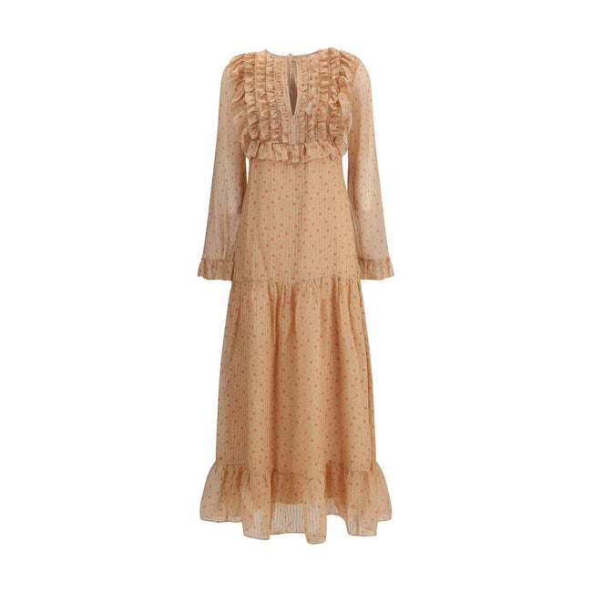 Kristina Ti Silk long Dress with rouches Kristina Ti