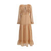 Kristina Ti Silk long Dress with rouches Kristina Ti