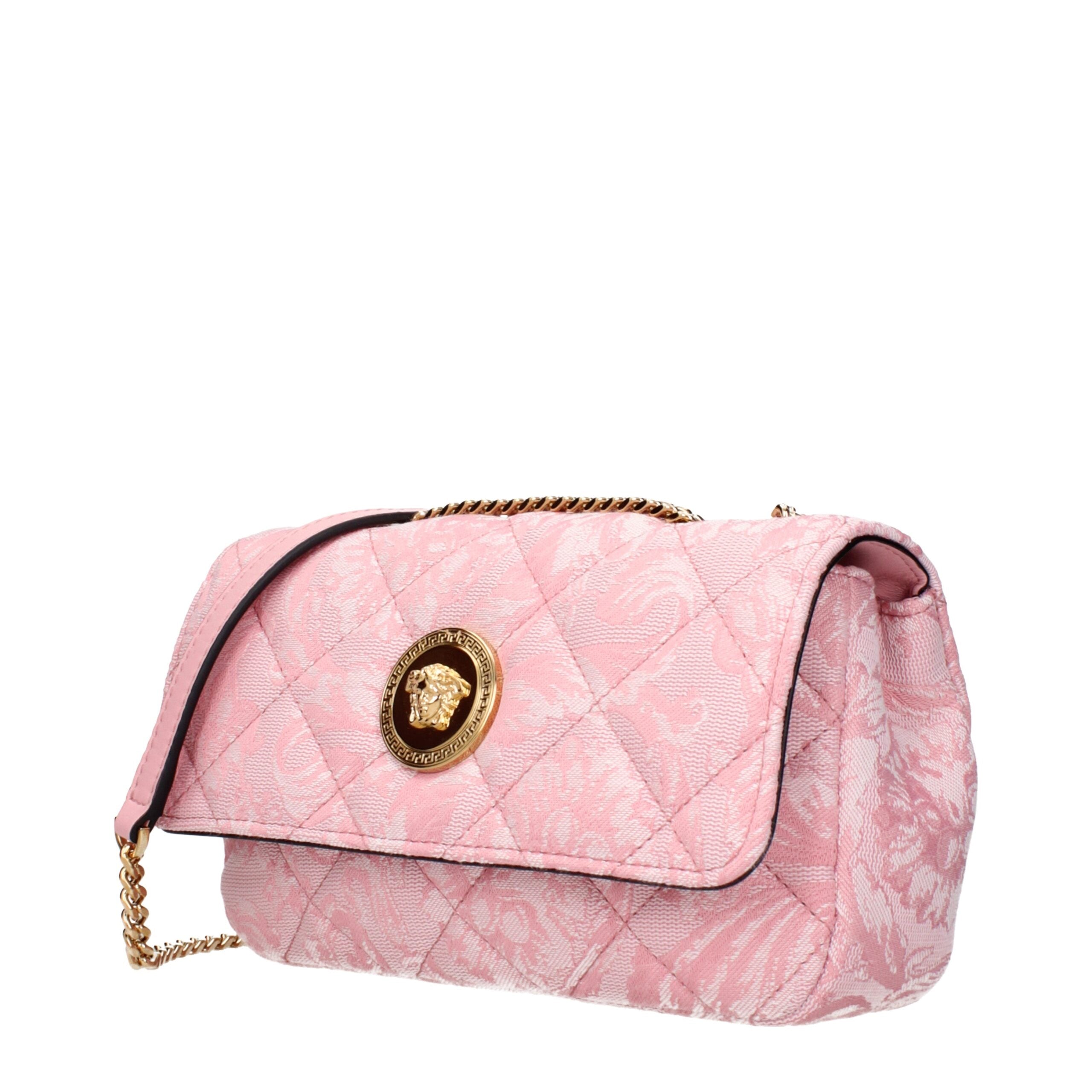 Versace Pink Fabric Shoulder Bags Versace