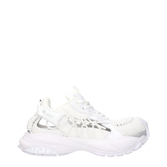 Versace White Leather Athletic Sneakers Versace