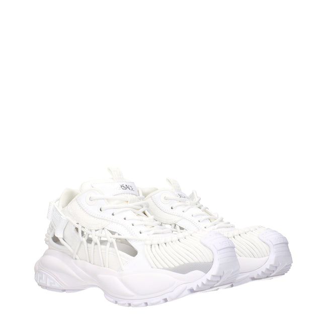 Versace White Leather Athletic Sneakers Versace