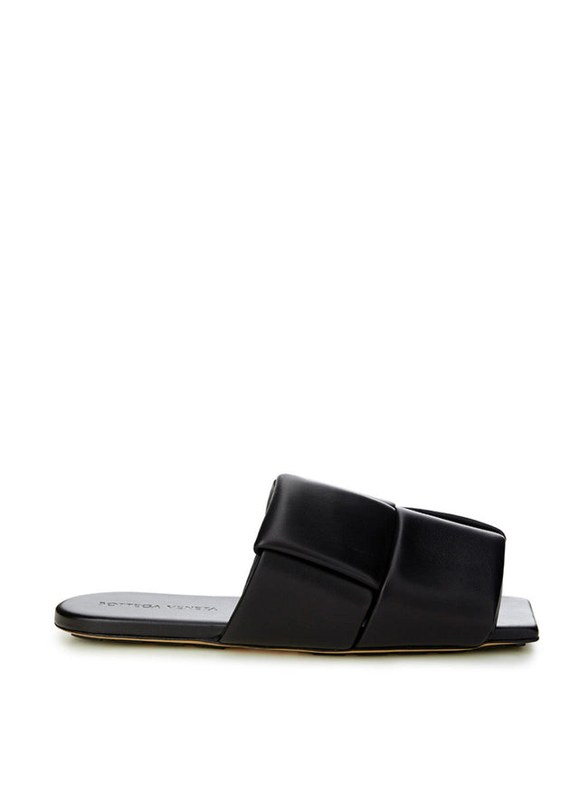 Bottega Veneta Elegant Black Leather Sandals Bottega Veneta