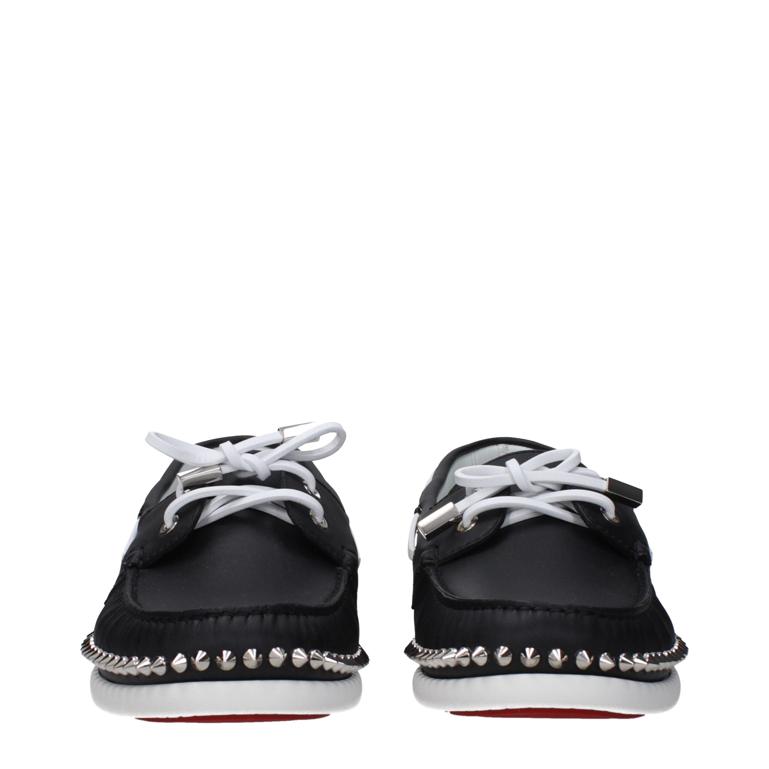 Christian Louboutin Black Leather Slip-On Loafers Christian Louboutin