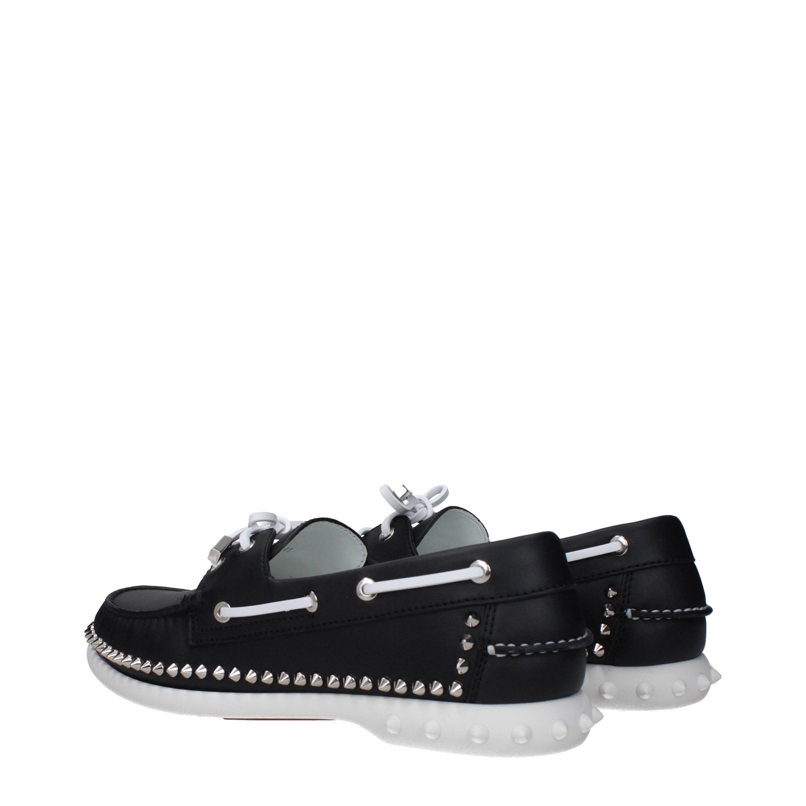 Christian Louboutin Black Leather Slip-On Loafers Christian Louboutin