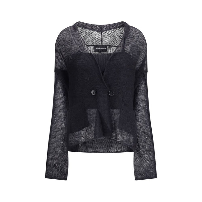 Giorgio Armani Double-breasted cardigan and top in a wool and mohair blend Twin-set Giorgio Armani