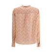 Kristina Ti Blouse with foliage print and refined stand-up collar Kristina Ti