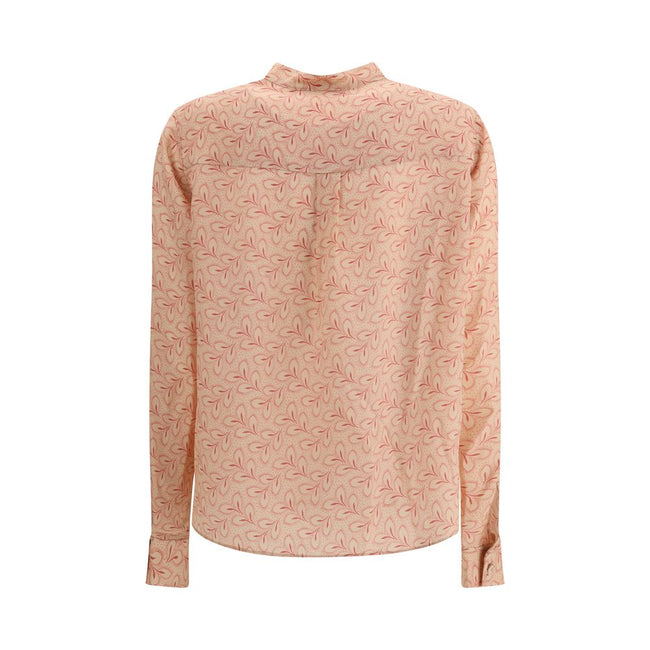 Kristina Ti Blouse with foliage print and refined stand-up collar Kristina Ti