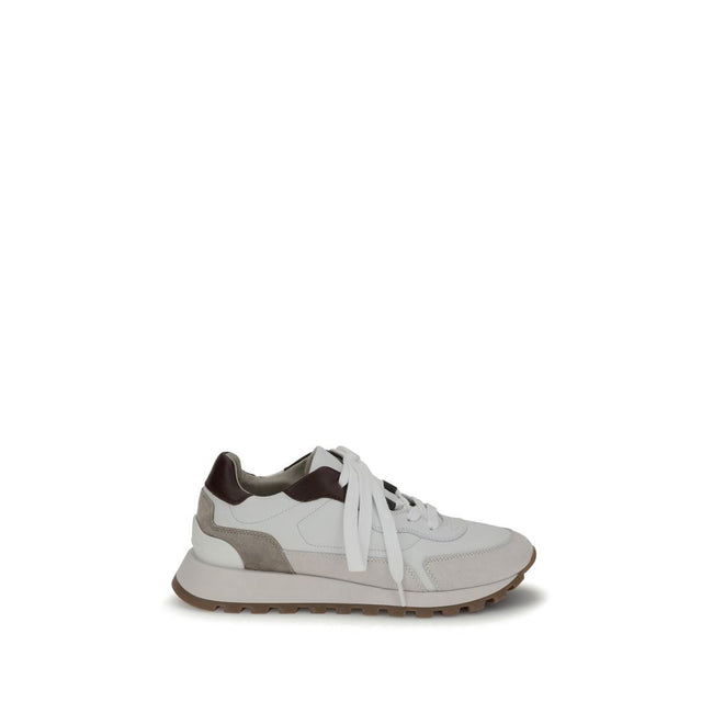 Brunello Cucinelli Leather Sneakers with shiny details Brunello Cucinelli