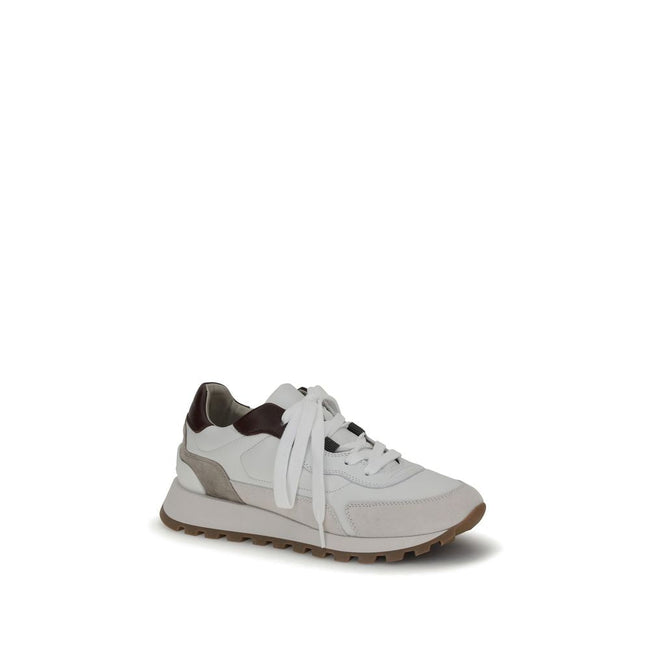 Brunello Cucinelli Leather Sneakers with shiny details Brunello Cucinelli