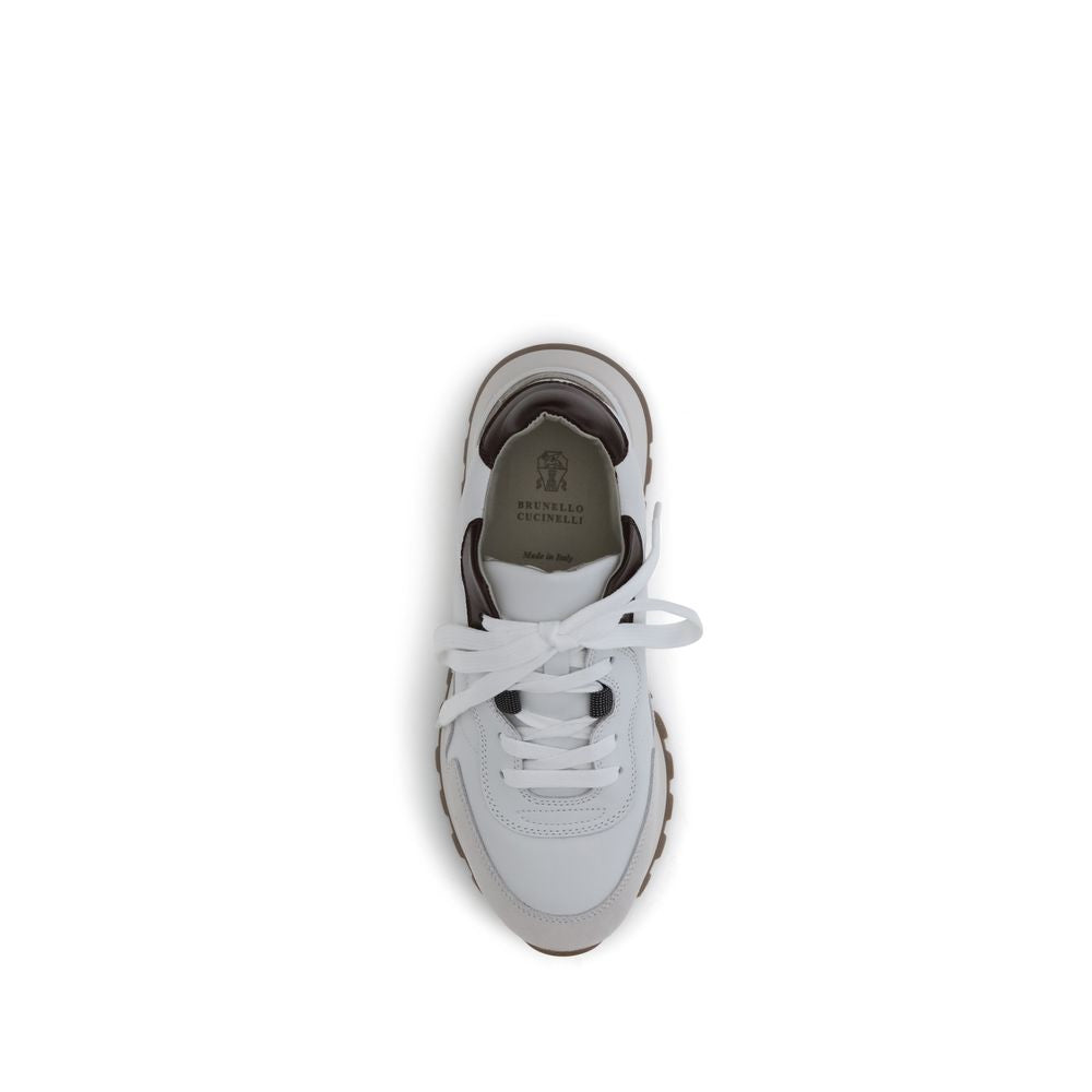 Brunello Cucinelli Leather Sneakers with shiny details Brunello Cucinelli