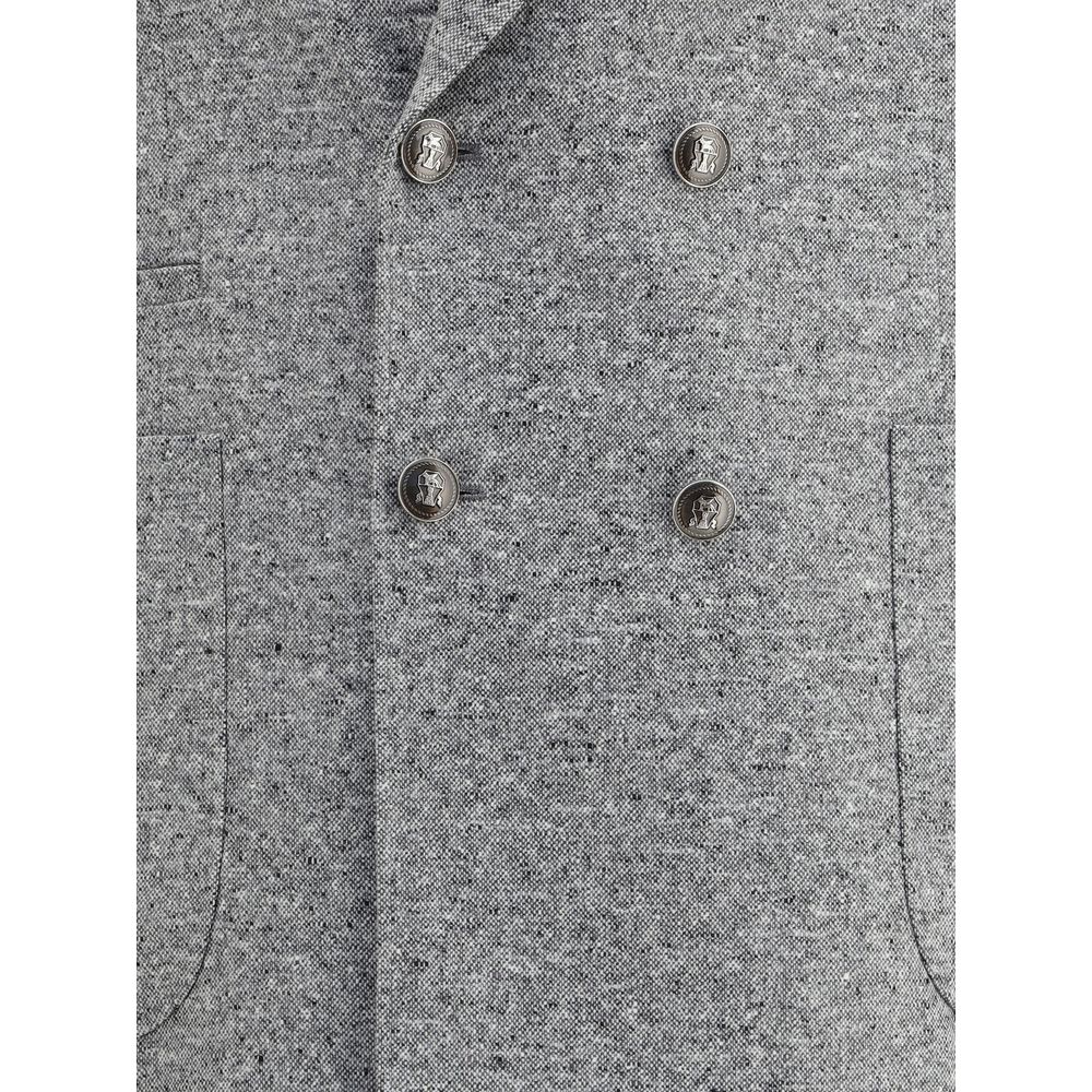 Brunello Cucinelli Wool and cashmere buttoned grisaille Suit Brunello Cucinelli