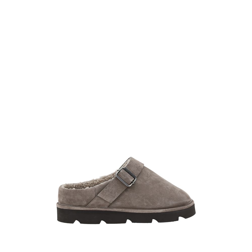 Brunello Cucinelli Fur Sabot Brunello Cucinelli