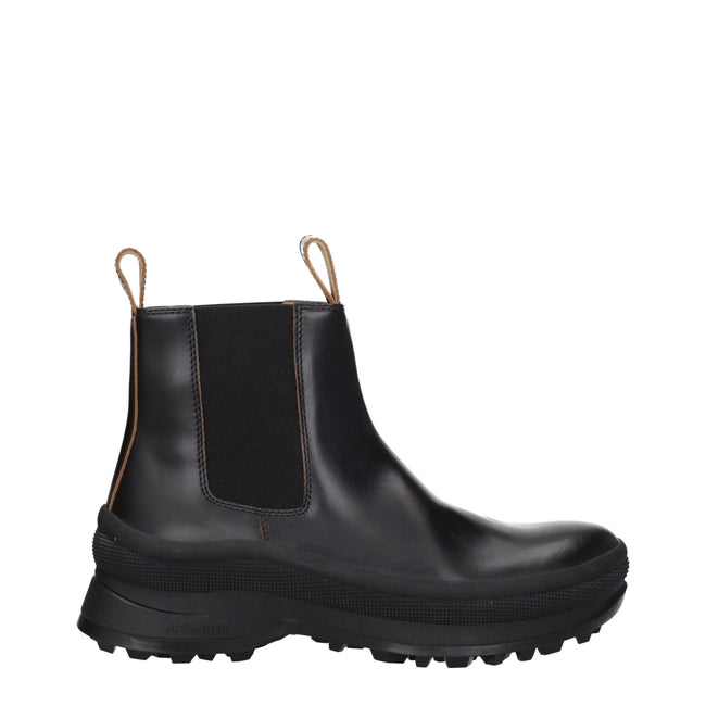 Jil Sander Black Leather Ankle Boots Jil Sander