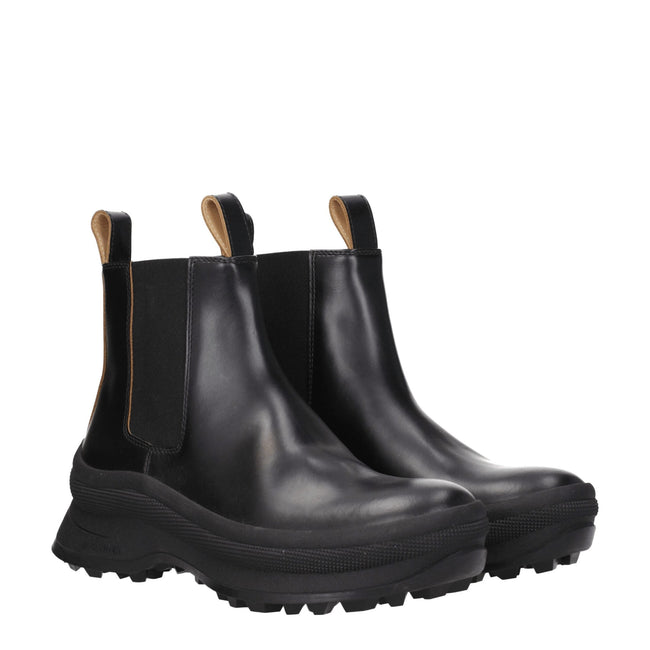 Jil Sander Black Leather Ankle Boots Jil Sander
