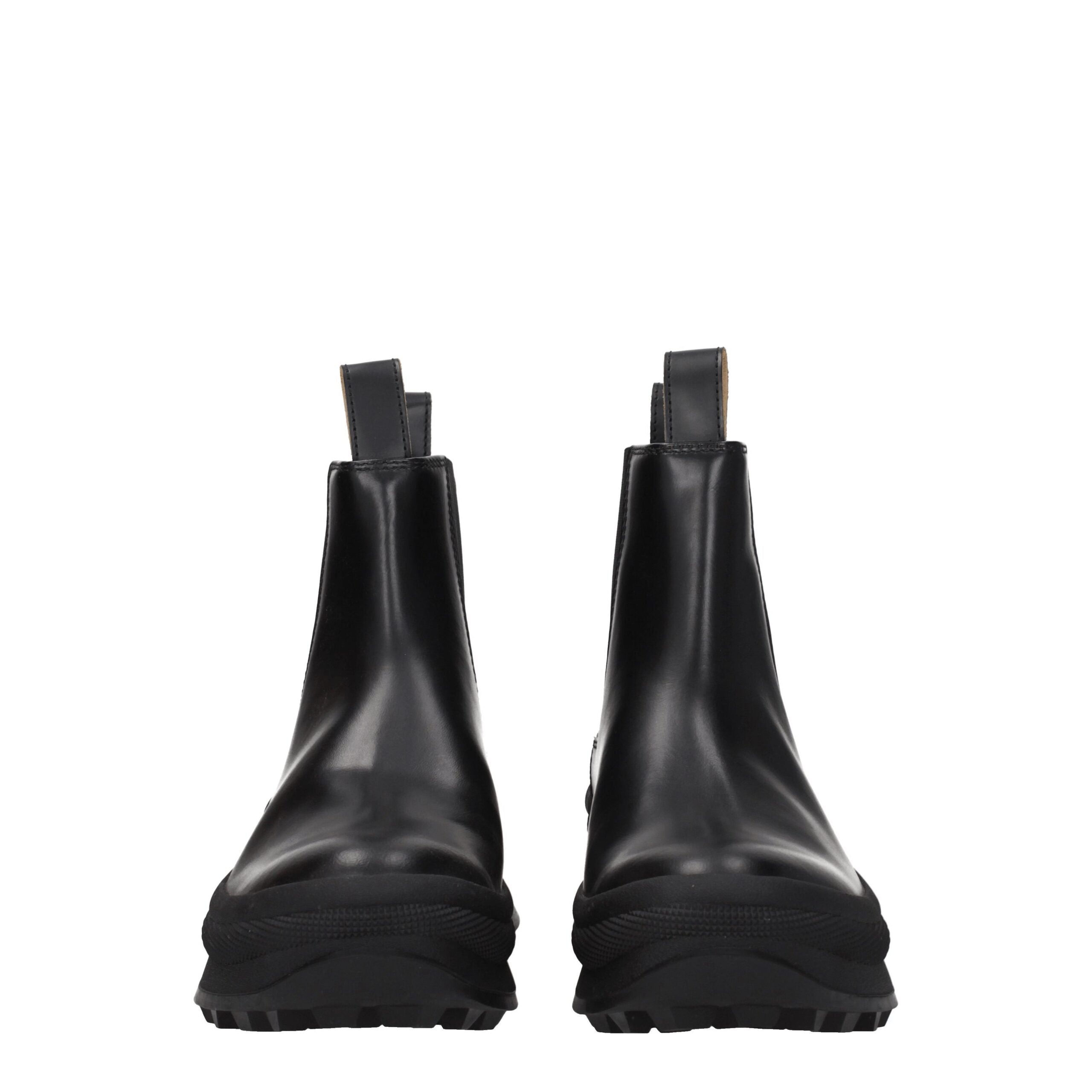 Jil Sander Black Leather Ankle Boots Jil Sander