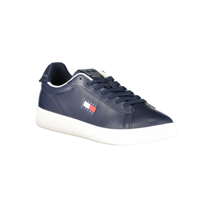 Tommy Hilfiger Blue Leather Men Sneaker Tommy Hilfiger