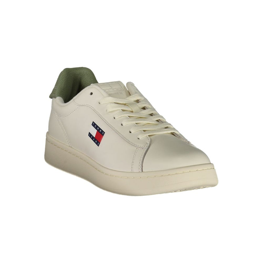 Tommy Hilfiger White Leather Men Sneaker Tommy Hilfiger