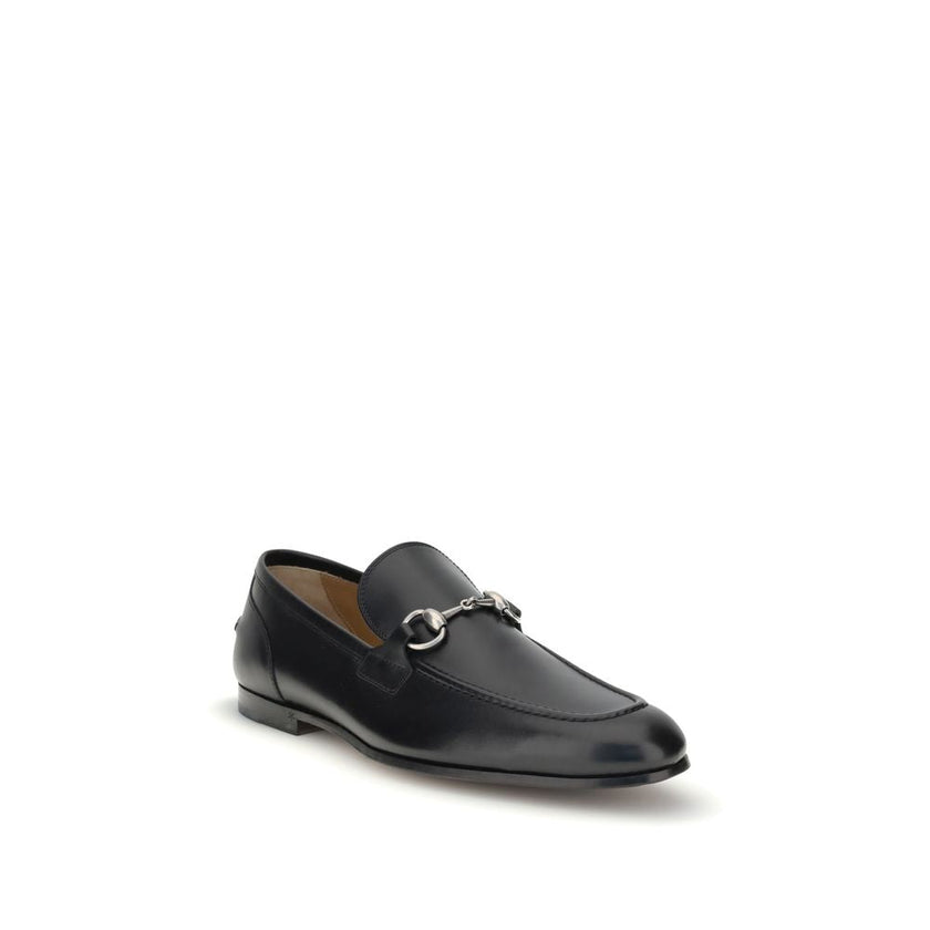 Gucci Black Calf Leather Bos Taurus Slip-On Loafers Gucci