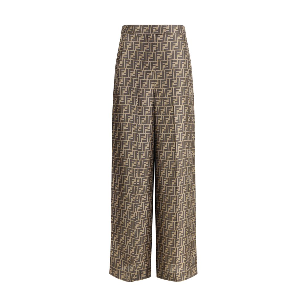 Fendi Monogram pattern silk Pants Fendi