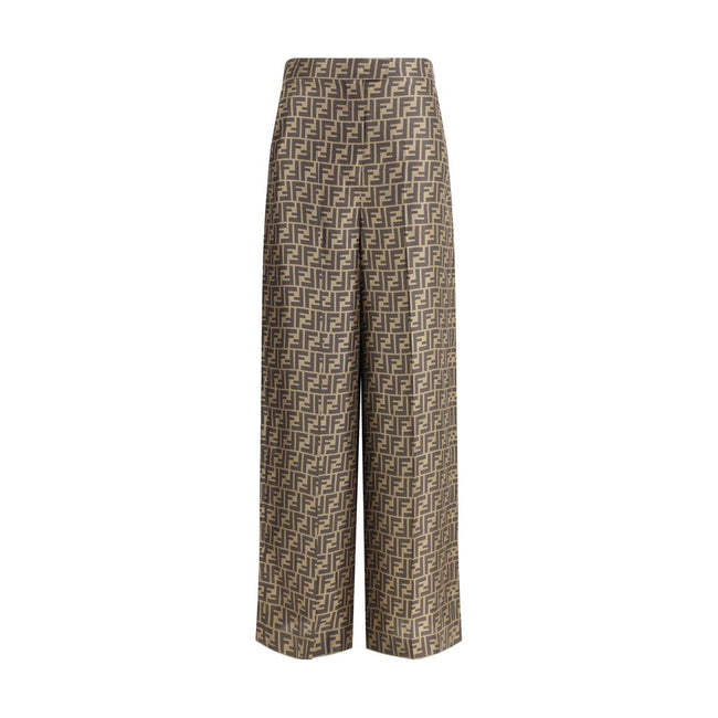 Fendi Monogram pattern silk Pants Fendi
