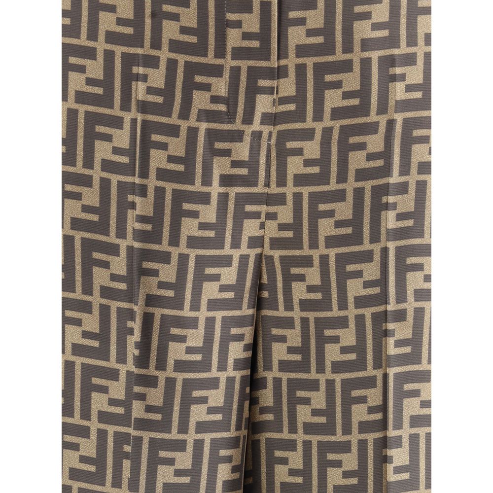 Fendi Monogram pattern silk Pants Fendi