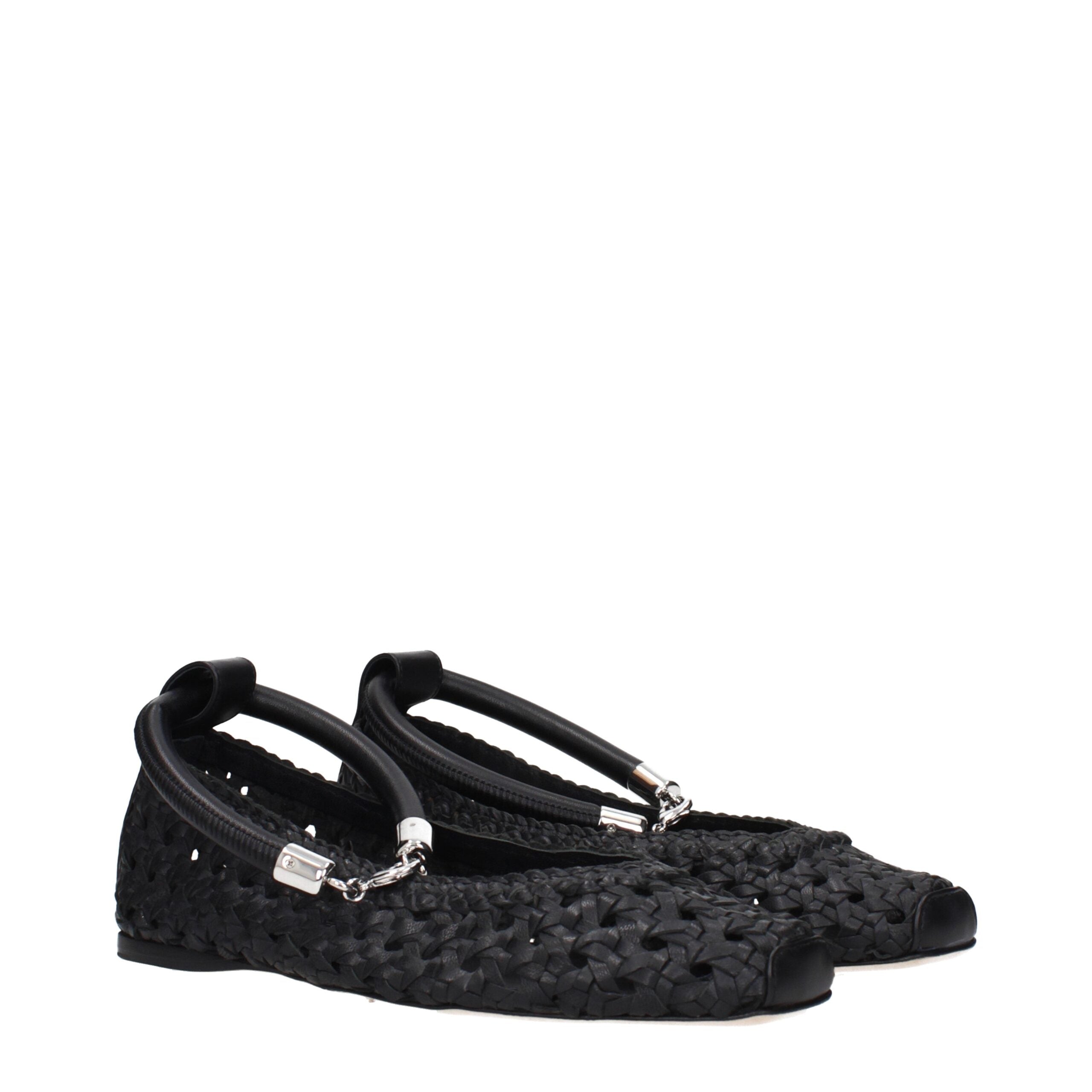 Max Mara Black Leather Ballet Flats Max Mara