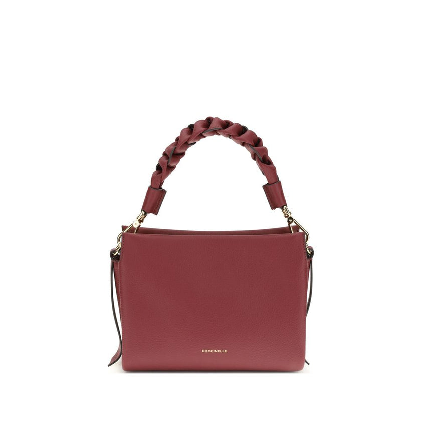 Coccinelle Bordeaux Calf Leather Bos Taurus Shoulder Bag Coccinelle