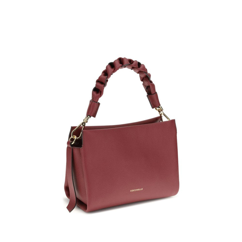 Coccinelle Bordeaux Calf Leather Bos Taurus Shoulder Bag Coccinelle