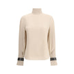 Brunello Cucinelli Silk turtleneck Blouse with Precious Bracelets Brunello Cucinelli