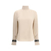 Brunello Cucinelli Silk turtleneck Blouse with Precious Bracelets Brunello Cucinelli
