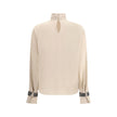 Brunello Cucinelli Silk turtleneck Blouse with Precious Bracelets Brunello Cucinelli