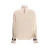 Brunello Cucinelli Silk turtleneck Blouse with Precious Bracelets Brunello Cucinelli