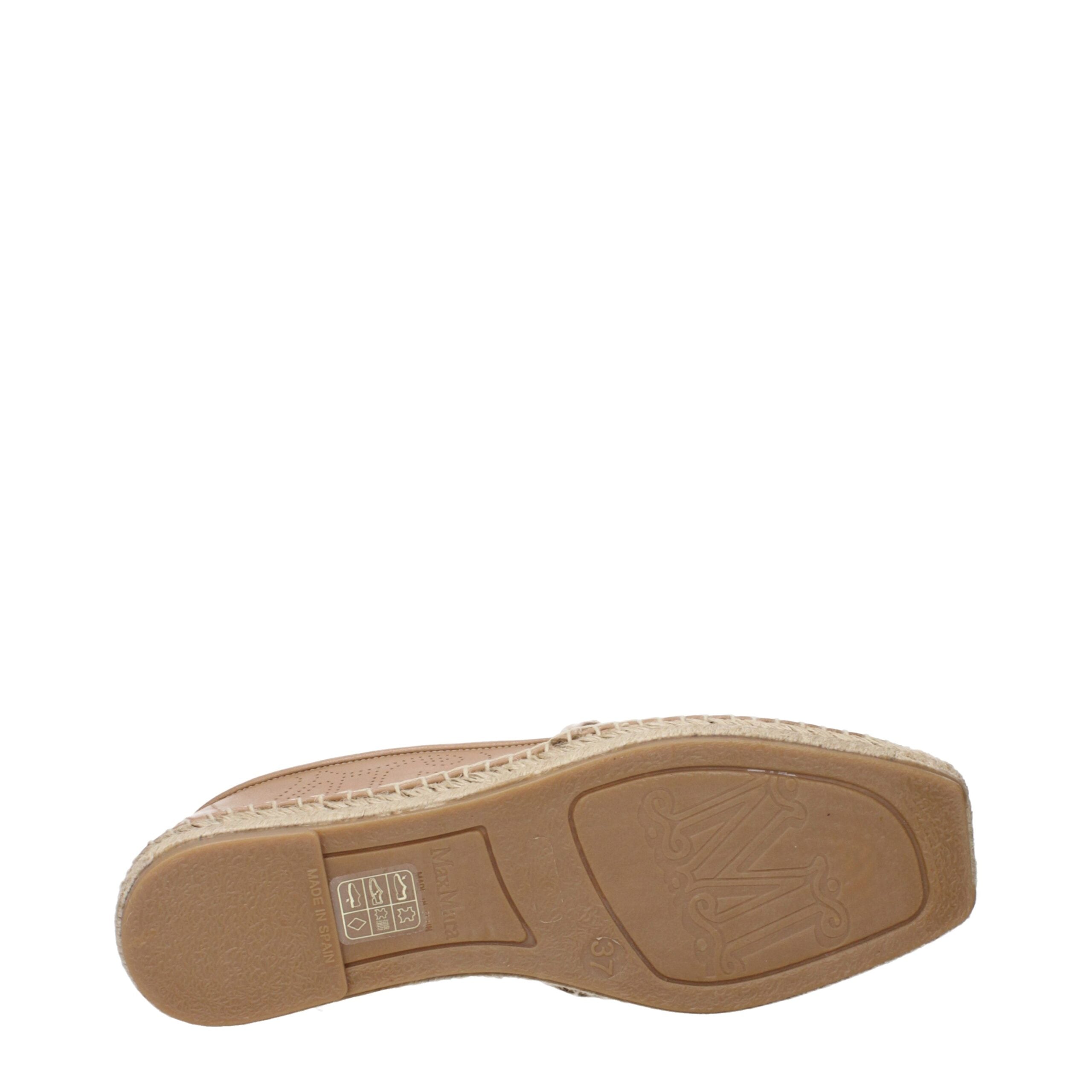 Max Mara Brown Leather Espadrilles Max Mara