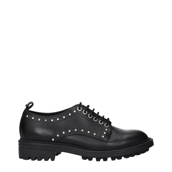 Max Mara Black Leather Oxfords And Derbies Max Mara