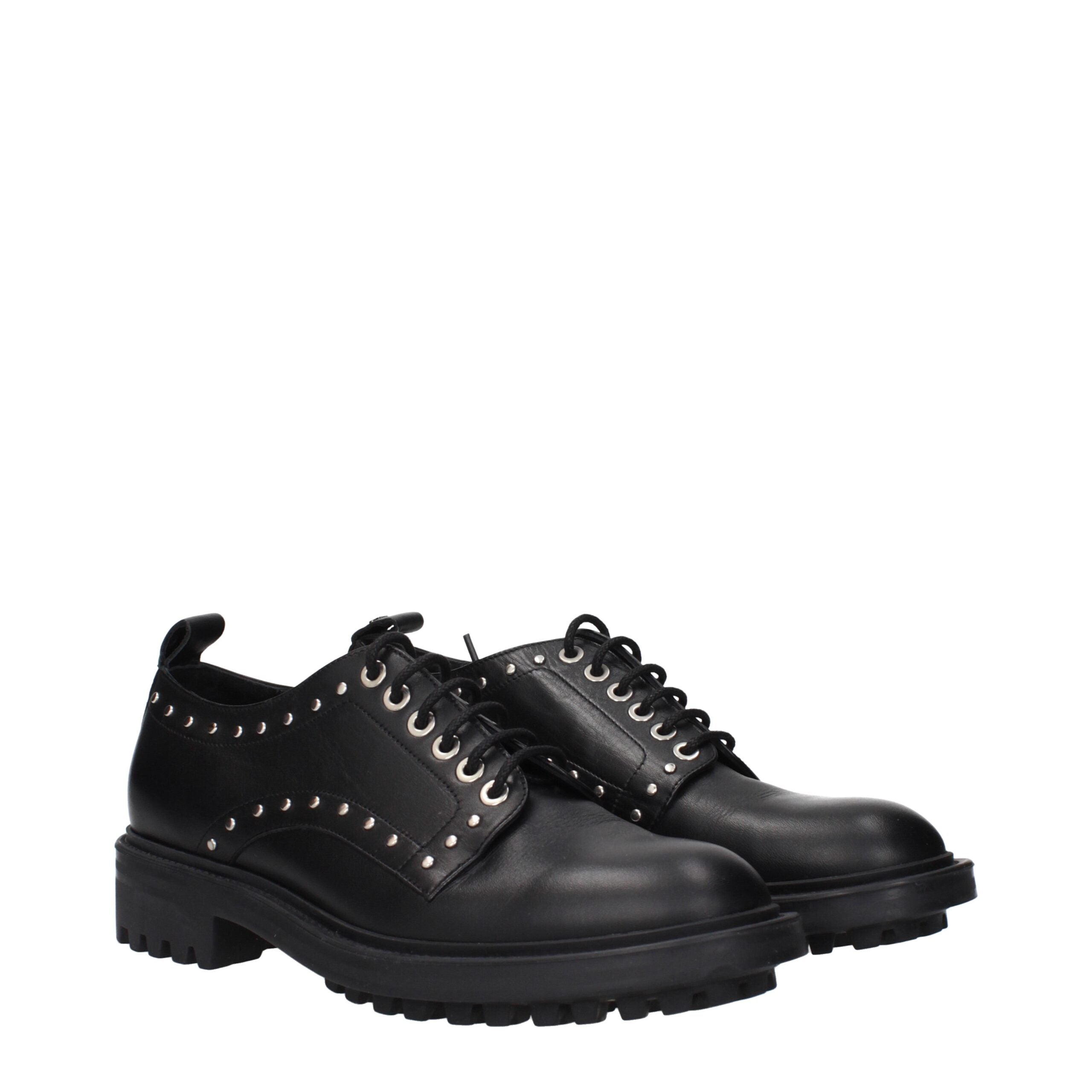 Max Mara Black Leather Oxfords And Derbies Max Mara