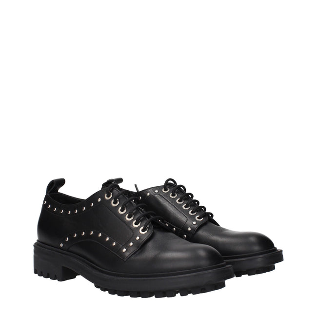 Max Mara Black Leather Oxfords And Derbies Max Mara