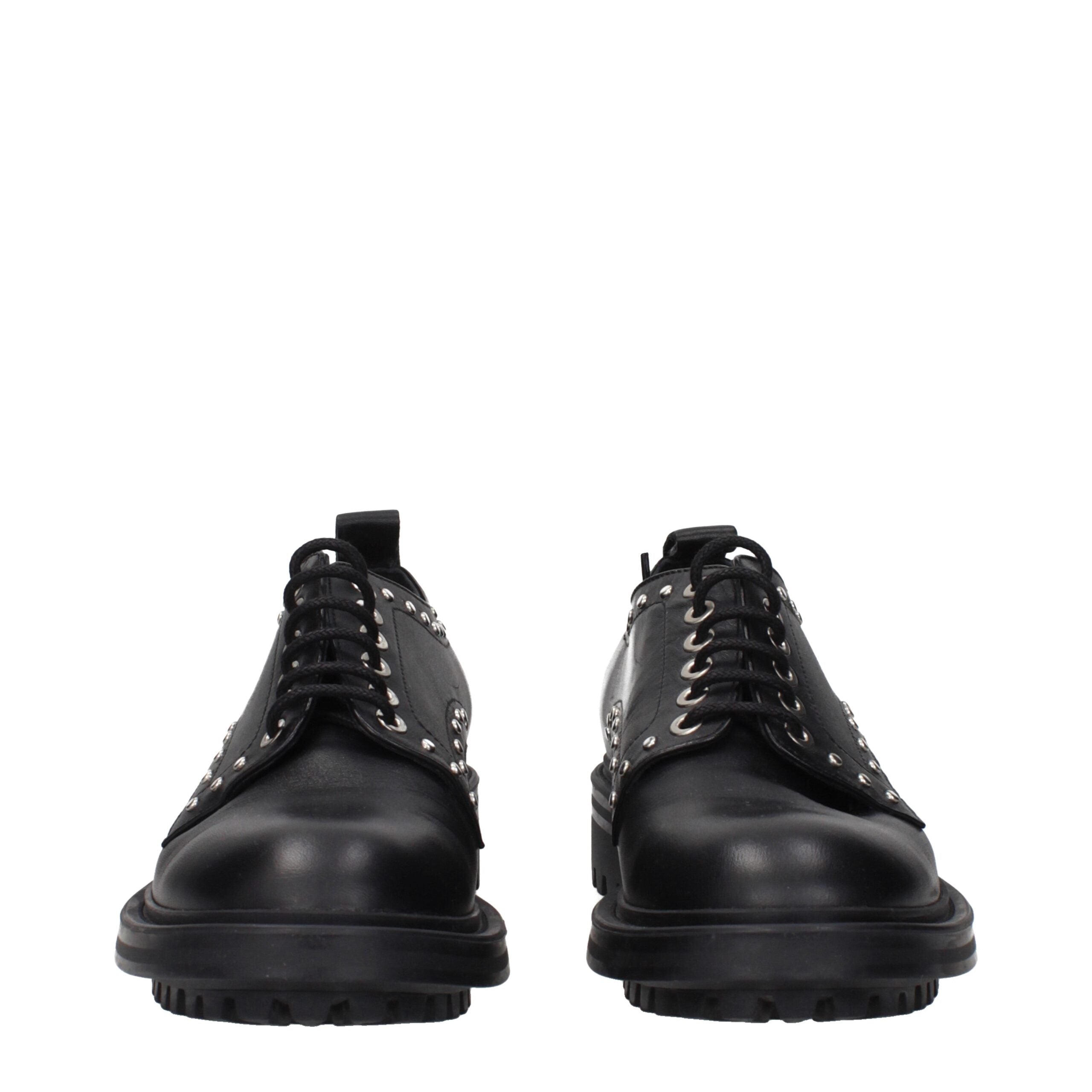 Max Mara Black Leather Oxfords And Derbies Max Mara