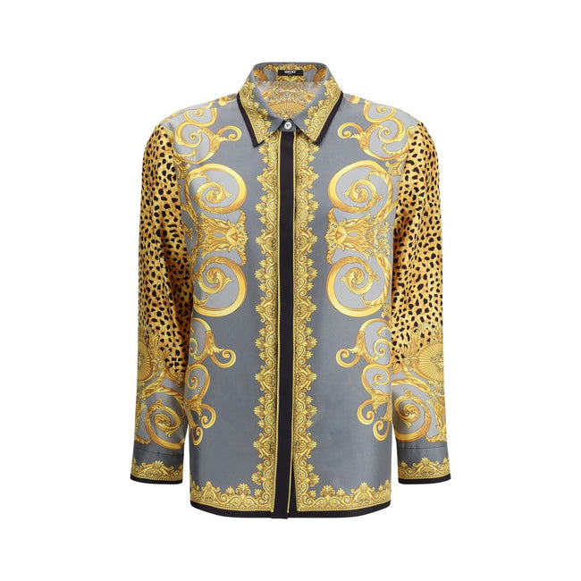 Versace Silk Cheetah Foulard Shirt Versace