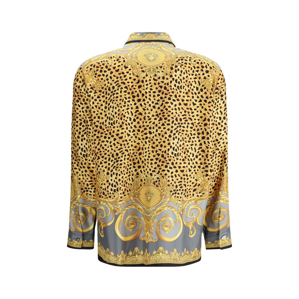Versace Silk Cheetah Foulard Shirt Versace