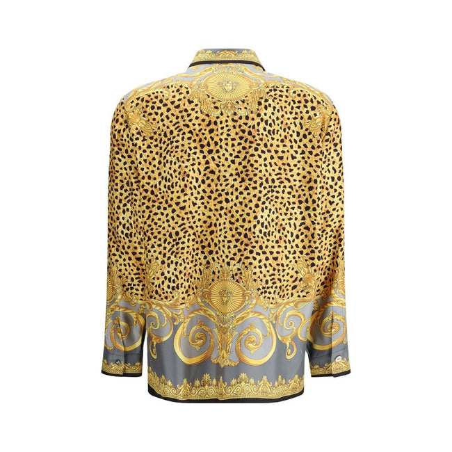Versace Silk Cheetah Foulard Shirt Versace