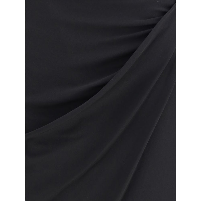 Versace Black Viscose Midi Skirt Versace
