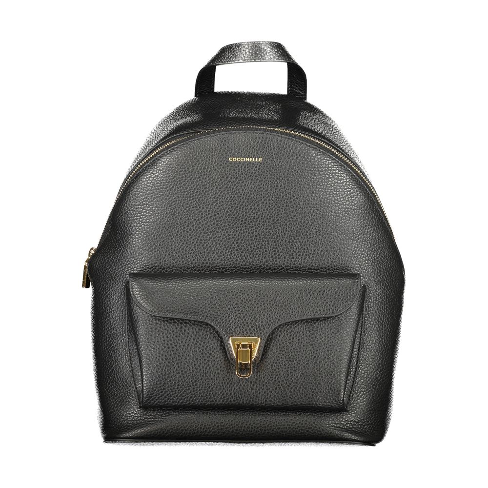 Coccinelle Black Leather Women Backpack Coccinelle