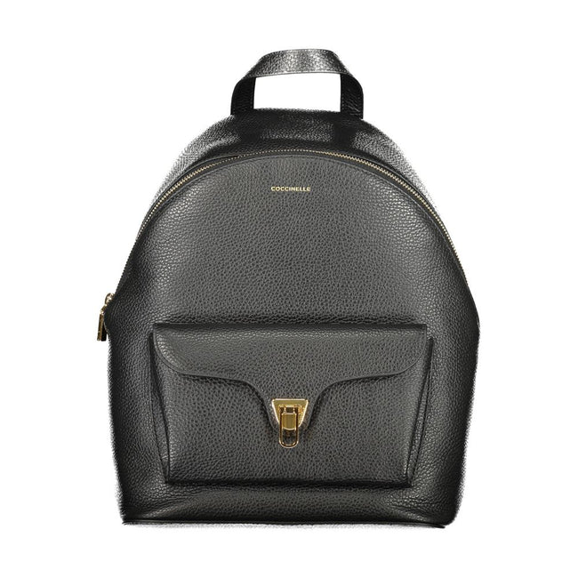 Coccinelle Black Leather Women Backpack Coccinelle