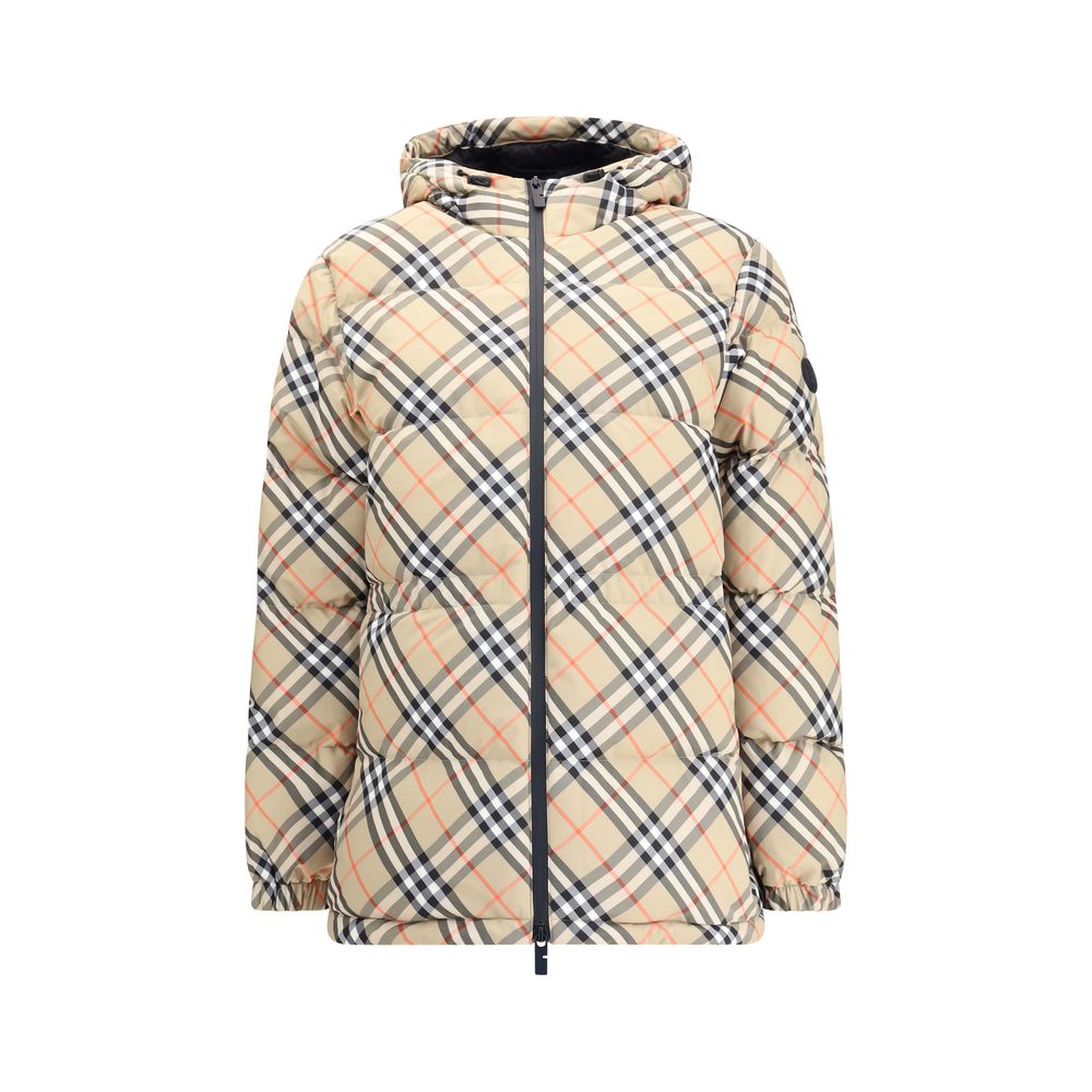 Burberry Hooded Check Down Jacket Burberry