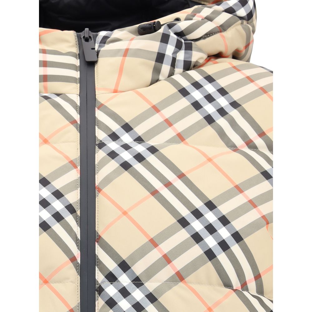 Burberry Hooded Check Down Jacket Burberry