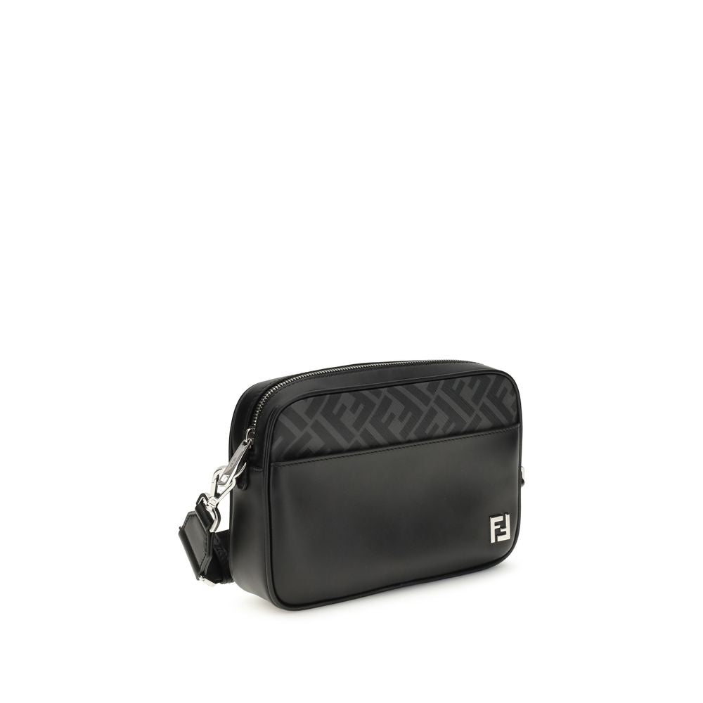 Fendi FF leather and canvas Shoulder Bag Fendi