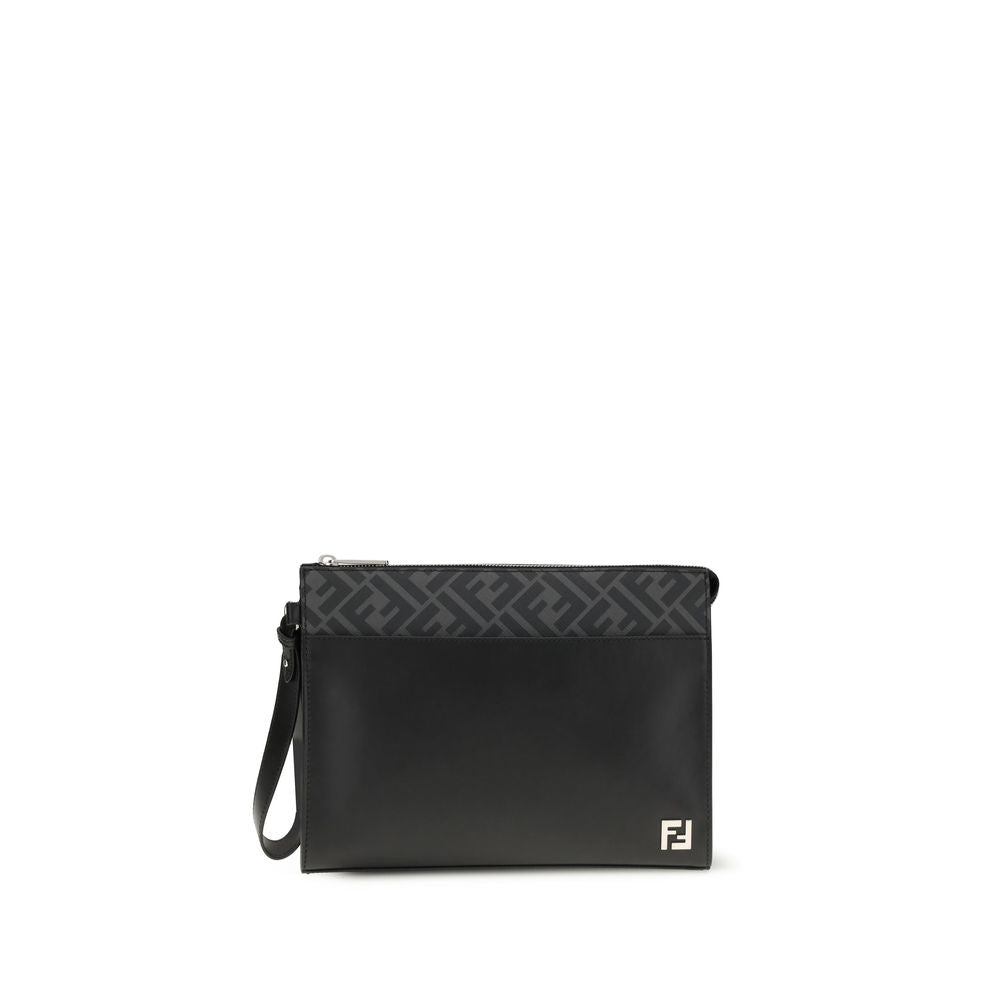 Fendi Leather FF canvas Pouch Fendi