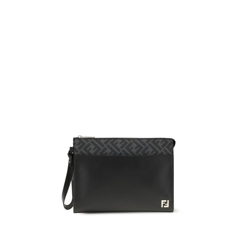 Fendi Black Leather Clutch Bag Fendi
