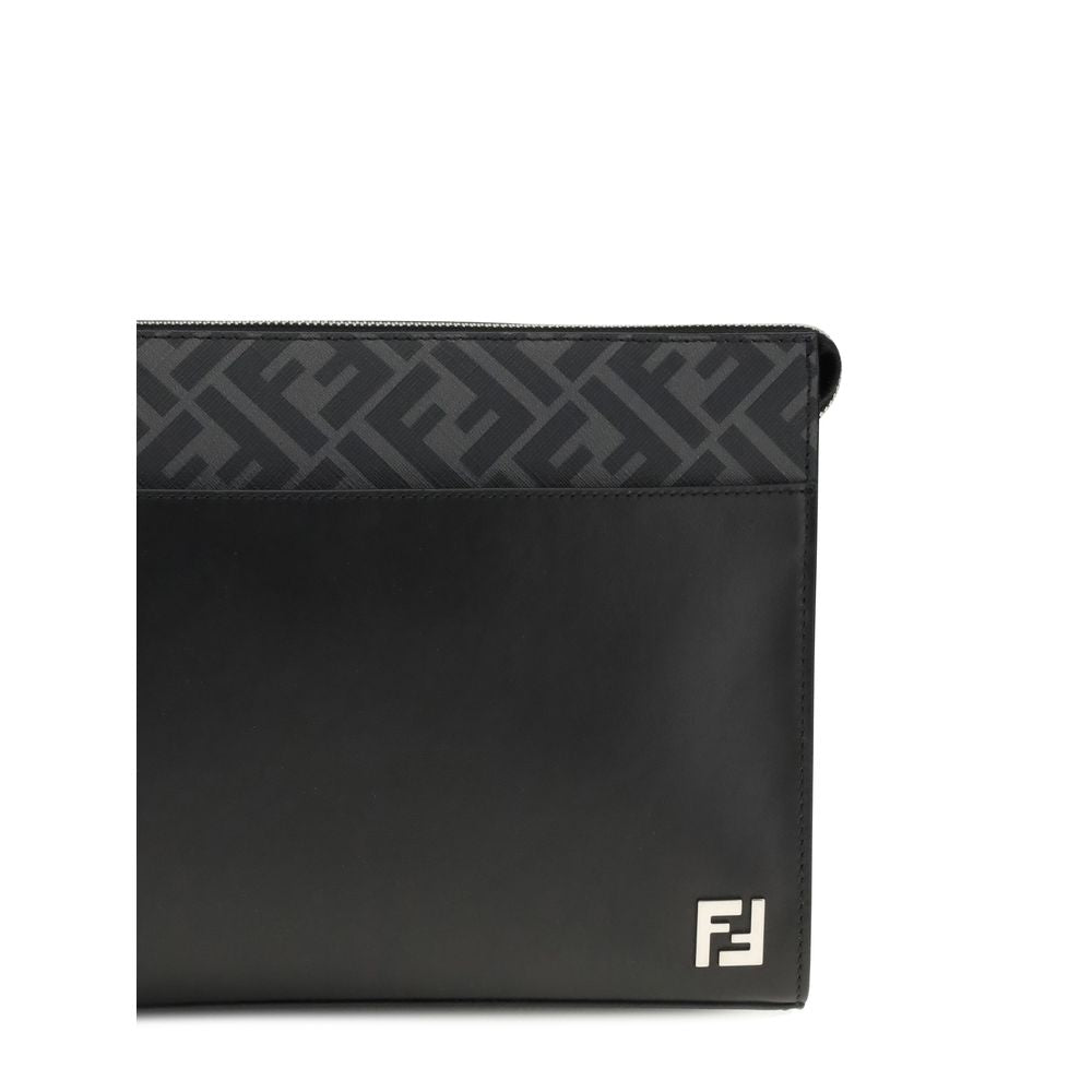 Fendi Leather FF canvas Pouch Fendi