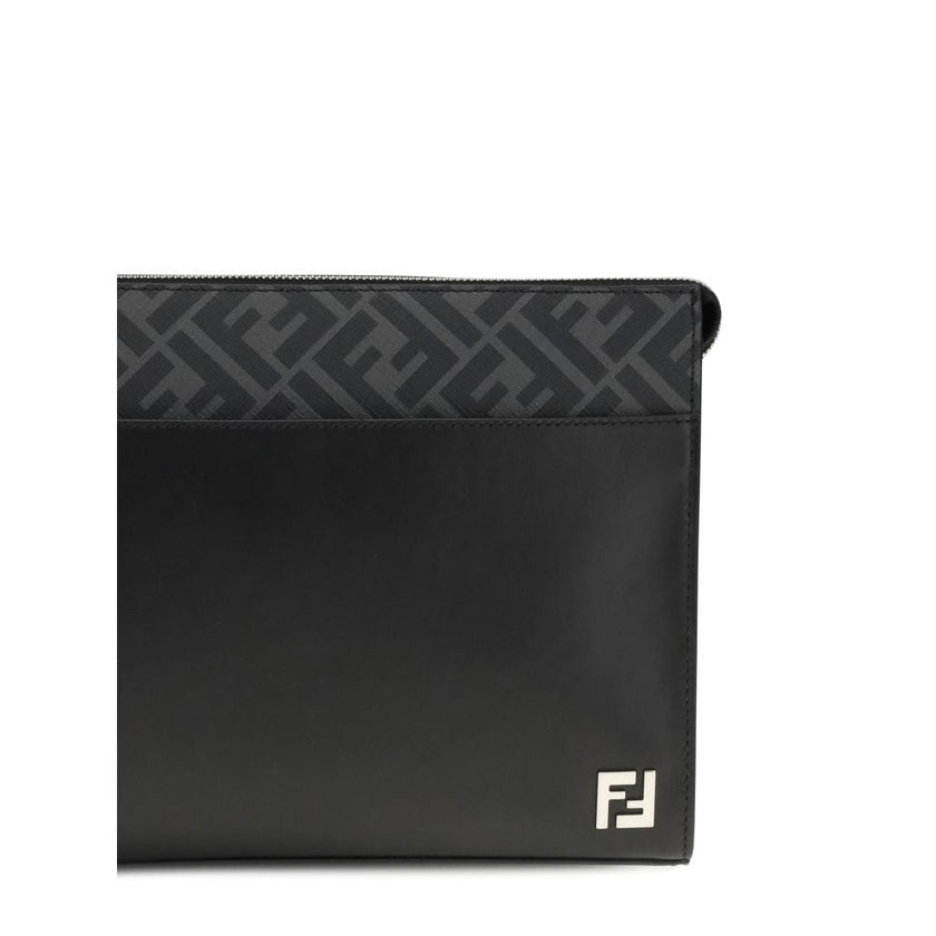 Fendi Black Leather Clutch Bag Fendi